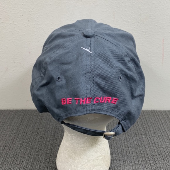 Support the Cure Pink Ribbon Baseball Hat Womens OSFM Gray Be the Cure - Picture 7 of 12